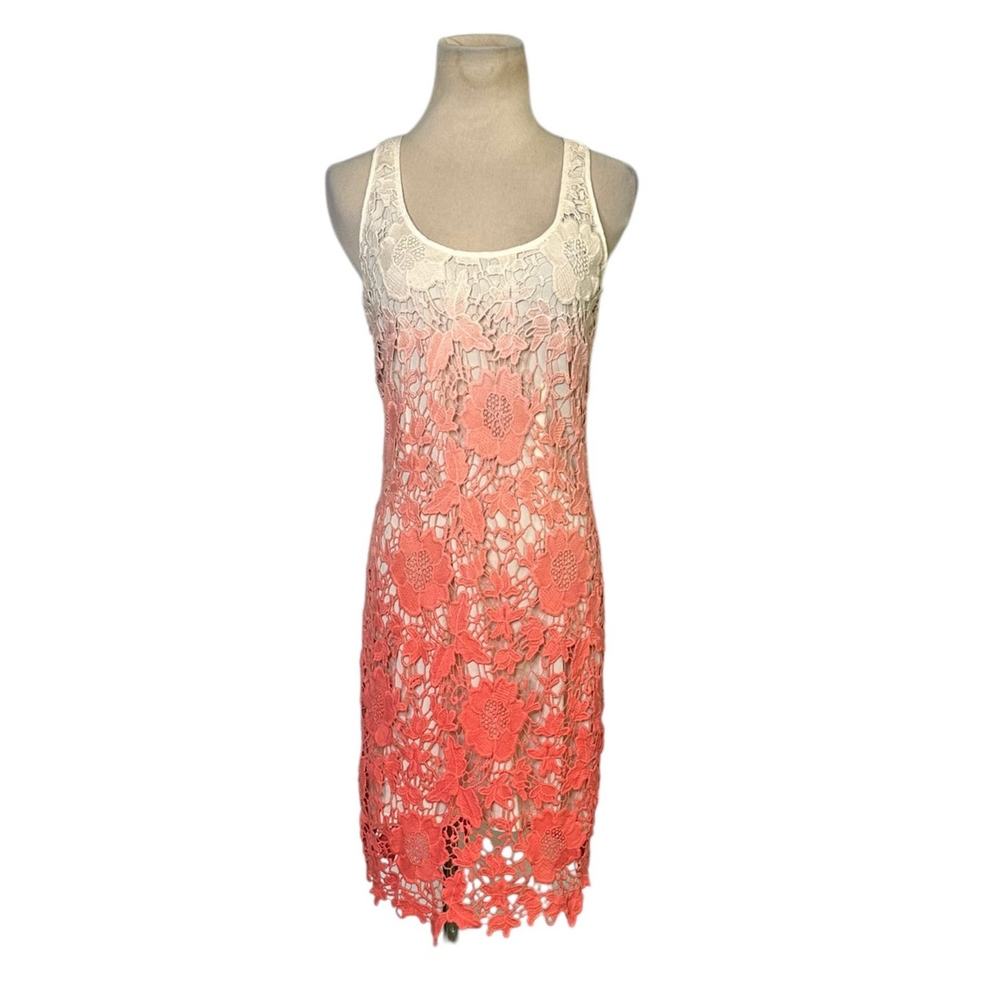 Buffalo cream melon ombre eyelet summer mini dress size Small